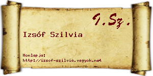 Izsóf Szilvia névjegykártya