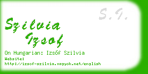 szilvia izsof business card