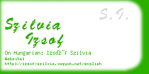 szilvia izsof business card